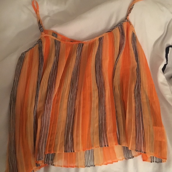 BCBG Orange striped blouse - Picture 2 of 3